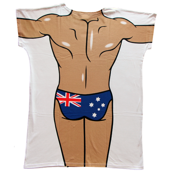 Back - Australian Flag Speedo Men's Cover Up by Body Dreams
