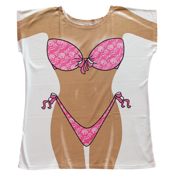 Front - Pink Shells Women's Cover Up from Body Dreams