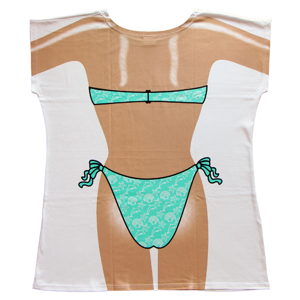 Back - Aqua Shells Women's Cover Up from Body Dreams