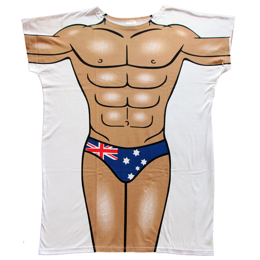Front - Australian Flag Speedo Men's Cover Up by Body Dreams